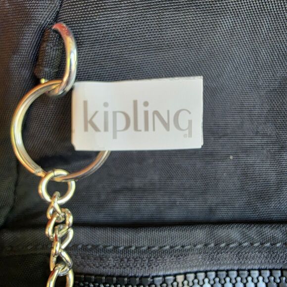Kipling Bag Black Purse Tonal Eugina Weekender Satchel Duffel Monkey New - Picture 9 of 16